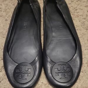 Tory Burch Black Leather Loafers
